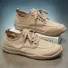 Nueva colección de otoño de zapatos casuales para hombre: Zapatos de lona de suela blanda y cara suave para adolescentes, versátiles, modernos, transpirables, cómodos y con cordones