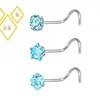 Tachuela Lateral para Nariz con Circonita AAA Incrustada de Pedrería Estilo Europeo y Americano Comercio Electrónico Transfronterizo Amazon Fuente de Joyería para Piercings Venta al por Mayor
