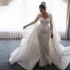 Suministro Transfronterizo Seguimiento Vestidos de Novia 2026 Nuevo Estilo de Comercio Exterior Vestidos de Novia Blancos Vestidos de Novia con Cola Desmontable Venta al por Mayor