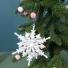 Nuevas decoraciones navideñas, escenas, diseño de ventana, accesorios, colgante de árbol de Navidad, adornos de copos de nieve de 12 cm, venta al por mayor
