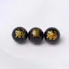 Ágata Grabado con Texto, Ágata Roja Natural Grabado con Estampado Dorado, Amuletos de Paz Cuentas Redondas, Pulsera DIY, Cuentas Budistas, Patrón Bagua Mayoreo