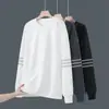 Sudadera de otoño e invierno para hombre, holgada y gruesa, sin capucha con cuello redondo, camiseta de manga larga, talla grande, moderna y versátil para usar como prenda exterior