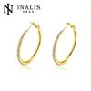 Brincos Criativos com Cravação de Diamantes para Mulheres, Moda Japonesa e Coreana Tendência Estilo Argola de Zircônia Cross-Border Lkn18Krgpe463