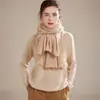 Otoño 2026 Nuevo Estilo Coreano Calado Borla Multifuncional para Mujer Bufanda Caliente para Exteriores Todo Cachemir Tejido Calentador de Cuello