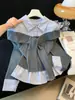 Camisa de Manga Larga Falsa de Dos Piezas con Cuello Polo de Temperamento Estilo Coreano para Mujer Otoño Nuevo Estilo Top Reductor de Edad A14477 Fábrica de Origen