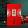 Suprimentos para Casamento Convites Personalizados com Borla Convites de Casamento 2026 Convites de Alto Padrão Criativos Estilo Chinês com Estampagem Dourada