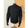 Sudadera Desestructurada Americana de Dos Tonos Gris y Negro con Cuello Redondo y Hombreras Otoño Cálido Básica para Hombre Ropa para Vestir por Capas Exportación
