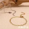 Moda Europea y Americana Diseño de Nicho Pulsera Explosiones Acero Inoxidable Chapado en Oro de 14K Elegante Simple Cadena de Amor Pulsera para Mujeres
