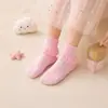 Calcetines de princesa de encaje de venta caliente transfronteriza para estudiantes y niños, calcetines de algodón transpirables para niñas, calcetines de encaje para baile al por mayor