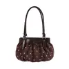 Bolsa de mão feminina estilo coreano com poá e laço, nova moda 2026, bolsa de ombro fresca, bolsa feminina para o dia a dia