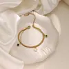 Pulseira de Aço Inoxidável da Moda Mais Vendida na Amazon Transfronteiriça, Banhada a Ouro 18K, Joias de Aço Titânio Não Desbotáveis, Acessórios de Alto Padrão