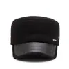 Sombreros para Hombres de Mediana Edad y Mayores, Protección para los Oídos de Invierno, Sombreros Cálidos para Ciclismo al Aire Libre y Ocio para Mayores, Sombreros Planos de Lana Espesa de Terciopelo