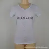 Comercio exterior original único al por mayor verano delgado europeo y americano holgado cómodo algodón camiseta básica otoño cuello en V letras simples