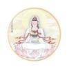 Nueva Pintura Decorativa Circular China Caligrafía y Pintura Sutra del Corazón Pintura Colgante Estudio Entrada Mural de Pared Guanyin Bodhisattva Thangka