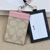 Porta Credencial de Trabajo Cuero Genuino con Cordón, Porta Insignia de Empleado de Alta Gama, Porta Tarjetas con Ranuras Múltiples para Colgar del Cuello