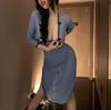 Cheongsam Longo Vintage Estilo Chinês com Toques Modernos, Lingerie Sexy, Fenda em Tela Retrô e Vestido Longo Abotoado 6667
