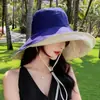 Sombrero de Doble Cara para Mujer Verano Ala Ancha Protección Solar Exterior Sombrilla Informal Versátil Sombrero de Pescador Solar para Mujer
