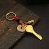 Llavero con colgante de llave de coche y bolso de hombre y mujer con el símbolo del zodiaco Piscis de latón dorado.