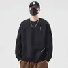 Moletom Masculino Gola Redonda, Tamanho Grande, Novo Estilo Primavera e Outono 2026, Caimento Solto, Versátil, Camiseta de Manga Longa sem Capuz, Top Básico