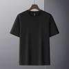 240g Algodão Ombro Caído Verão Cor Pura Manga Curta Algodão Gola Redonda Solto Camiseta Versátil Camiseta Masculina e Feminina Tops de Casal
