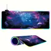 Hermoso Cielo Estrellado LED Ampliado y Engrosado Alfombrilla de Ratón Luminosa RGB Pad de Escritorio Popular Transfronterizo Teclado de Gaming E-Sports Pad