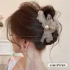 Pinza para el pelo de verano estilo ins con bloques de color para mujer, pasador lindo de lunares japoneses para niña, pinza de tiburón grande para recogidos.