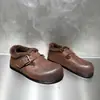 Zapatos de Felpa Estilo Europeo para Mujer 2026 Invierno Nuevos Mocasines Casuales Retro de Cuero Europeo