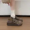 Zapatos de vestir de mujer retro estilo nuevo, versátiles para primavera y otoño, con suela suave, estilo Mary Jane de gamuza 2026, punta redonda y tacón oculto