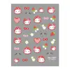 Redanco5D Relieve Popular Dibujos Animados Pegatina para Uñas Cabeza de Fresa Gato Estéreo Pegatina para Uñas He1508