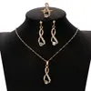 Joias Mais Vendidas Transfronteiriças Conjunto Completo de Cristal com Diamantes Lágrimas de Anjo Olho da Musa Colar Brincos Conjunto de Duas Peças