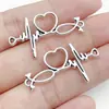 1 galvanoplastia liga acessórios retro velho prata duplo furo conexão ECG acessórios DIY pingente pingente