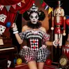 Actuación de circo de Halloween, disfraz de payaso, set de cosplay de domador de animales, disfraz de payasa sexy, body sexy