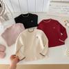 Suéter Dianxi 2026 Outono/Inverno Novo para Bebês Meninas com Laço Bordado, Malha Elegante Versátil de Gola Alta