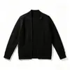 Cardigan Masculino Outono/Inverno 2026 Cor Sólida Tricô Texturizado Peça de Sobrepor Jovem Gola Careca Solto Suéter Casual Manga Longa Tricô