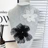 Encaje de cuentas de flores tridimensionales para vestido infantil, flor decorativa, bordado a mano, tocado de encaje, accesorios para el cabello, material