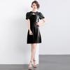 Falda Midi de Verano Hecha a Mano con Tachuelas de Diamante y Encaje Empalmado, Cintura Alta, Estilo Diosa 2024, Versátil, Elegante, Exquisita, Industria Pesada