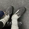 Zapatos Casuales de Cordones con Suela Gruesa Nueva Colección Primavera 2025 Color Bloqueado de Moda Piel de Oveja Negro Caramelo Plata Zapatos para Mujer