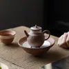 Dibujo de Barro de Roca Antigua Tetera de Plata Maceta de Cerámica Vintage de Tres Patas Olla Individual para el Hogar Tetera para Juego de Té Kung Fu Tetera de Cerámica de Alta Calidad