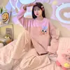Pijama Atacado Feminino Manga Longa Calça Conjunto Menina Japonesa Desenho Animado Fofo Tamanho Grande Primavera e Outono Roupa de Casa Pode Ser Usada Fora
