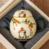 Tetera Pequeña de Cerámica de Gama Alta del Fabricante, Tetera Individual, Especializada para Preparar Té, con Separación de Hojas de Té y Agua