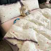 Conjunto de Roupa de Cama de Algodão Puro Renda Quatro Peças Feminino, Capa de Edredom, Conjunto de Roupa de Cama de Três Peças para Quarto de Estudante 44