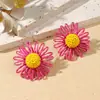 Brincos de Flor Feitos à Mão Estilo Boêmio Moda Brincos de Tarraxa de Alta Qualidade Nicho Feminino Versátil Elegante Brincos de Estilo para Férias