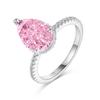 Anillo europeo y americano de boda transfronteriza nuevo plata de ley S925 8A circón gota de agua para mujer lujo diseño versátil joyería para mujer