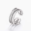 Anillo de perlas con gafas de amor de estrella de plumas estilo coreano, anillo retro desgastado de moda y personalidad, entrega de anillo de una pieza de celebridad de Internet