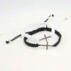 Cuerda de mano tejida a mano de acero inoxidable con cruz de color múltiple de estilo simple transfronterizo, cadena de pulsera tejida para pareja, en stock, venta al por mayor
