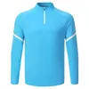 Conjunto de roupas de treino de futebol de manga comprida para homens e mulheres, outono e inverno, roupas de futebol infantis, grupo de compra de camisas, roupas com zíper parcial
