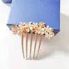 Coreia do Sul strass Opala flor pente de cabelo pente de cabelo acessórios de cabelo grampo de cabelo clipe de nuca clipe de cabelo para coque adorno de cabeça de mãe