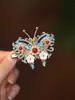 Borboleta Queimada Azul Delicada Pequeno Presilha Lateral Menina Elegante Acessórios de Cabelo Laterais Marubeni Estilo Chinês Novo Ming com Cheongsam Mulheres