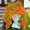 Fábrica em estoque flor artificial transfronteiriça eucalipto glória da manhã rattan parede pendurada flor de seda casa casamento jardim externo flor