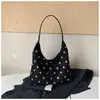 Colección de otoño 2026 transfronteriza: diseño único, gamuza de lunares, bolso de hombro color block, bolso de axila moderno y retro